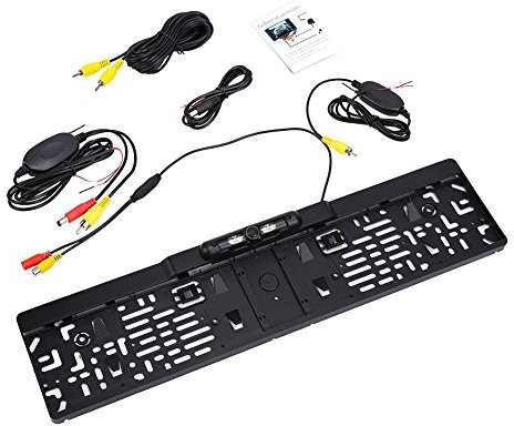 Rückfahrkamera drahtlos Fahrzeug Wireless Rückfahrkamera Drahtlos mit Drahtloser Empfänger EU-Kennzeichen IP68 170 Grad