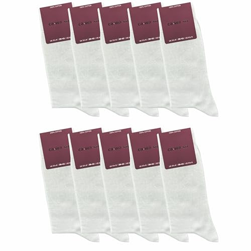 ca·wa·so Damen Socken aus 100% Baumwolle | Reine Baumwollsocken im 10er-Set | Freizeitsocken ohne Naht mit verstärkter Ferse & Spitze