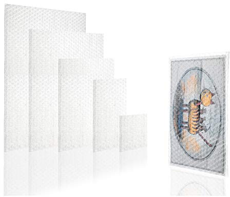 WPTrading - 500 Stück Luftpolsterbeutel 300 x 300 mm (60my) Transparent - Luftpolsterumschläge aus 3-lagiger Luftpolsterfolie für Gläser, Bücher & CDs - Luftpolster Beutel Verpackung für Warensendung