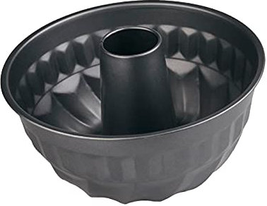 Tradineur - Molde savarín antiadherente alto de 22 cm de diámetro, agujero en el centro y bordes ondeados, 11 x 22 cm