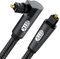 EMK Optisches Kabel, 360 Grad Rotierend Optisches Kabel Winkelstecker, Digital Optisches Kabel Gewinkelt, 90 Grad Toslink Kabel Kompatibel mit Soundbar (90 Grad Schwarz, 12M)