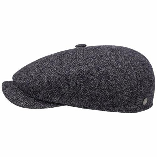 LIERYS Carlsen Wool Herringbone Flatcap Klassische Form Herren Fischgratmuster Made in EU Herbst Winter