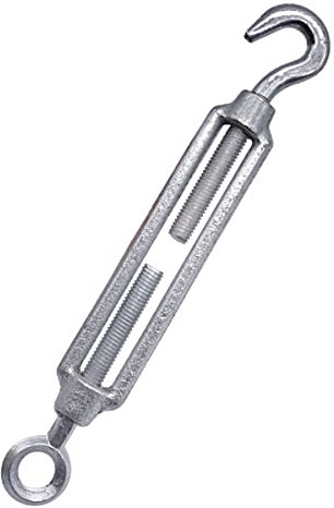 (confezione da 1 pz) Tenditore per filo M12, tenditori regolabili con gancio e occhio, tensione del cavo della corda (1 pezzo, M12)