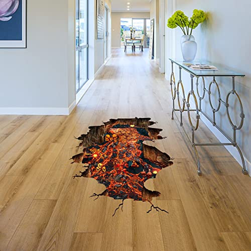 Cockjun Halloween 3D Boden Aufkleber, Skelett Blut Mann, Teufel aus der Hölle, Wandtattoo Angebracht Bodenaufkleber, Wohnzimmer Schlafzimmer Boden Halloween Dekoration (D)