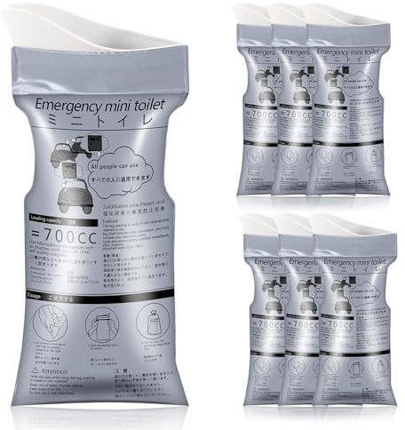 SANPUK Notfall Tragbarer Urinbeutel 6 Pack Reise Urinal Beutel Unisex Einweg Urinbeutel Geeignet für Camping Reisen Stau Schwangere Frauen Kinder Patienten (6 Pack-Grau)