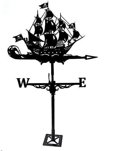 Wetterhahn fürs Dach Wetterhahn Metall Weathervane Wettergeräte Windrichtung Retro Segelboot Fischerboot Schiffsform Wetter Vane, Kreative Wohnkultur Ornament Geschenk for Bauernhof Garten