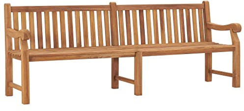 vidaXL Gartenbank 228 cm Massivholz Teak
