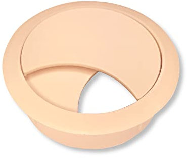 cyclingcolors Passe câble Bureau Table Fil diamètre 68mm encastrable Cordon Prise Ordinateur écran Accessoire ameublement (Beige)