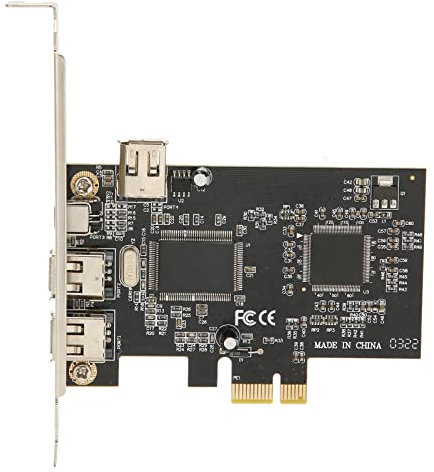PCIE FireWire Card, PCI Ex1 to External IEEE 1394 Adapter Controller 4 Ports (2 x 6 Pin + 1 x 4 Pin) with Low Profile Bracket for Win2000,xp,for Server 2003,Vista Windows 7