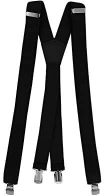 Fabio Farini - 3 cm breiter Hosenträger X-Form für Herren - Schwarz