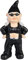 BRUBAKER Gartenzwerg Coole Bikerin Schwarz - Rocker Zwergen Frau mit Sonnenbrille - Gartenfigur Lustig - Dekoration Wetterfest für Garten Campingplatz - Gartendeko für außen - 23 cm groß