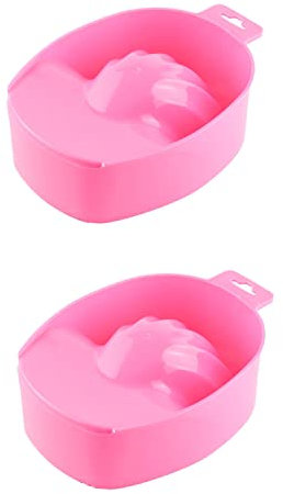 CONGGUAN 2 Pack Nail Soaking Bowl Set Heat-Resistant Gel Polish Remover Bowl with Non-Slip Base Ergonomic Design for Home Salon & Professional Use (Pink)
