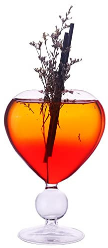 URMAGIC Heart Shape Wine Glasses,Creative Red Wine Cups,310 ml Heart-Shaped Cocktail Juice Glasses for Party Dinner Wedding Festival,Creative Wine Goblet,Champagne Glasses (A)