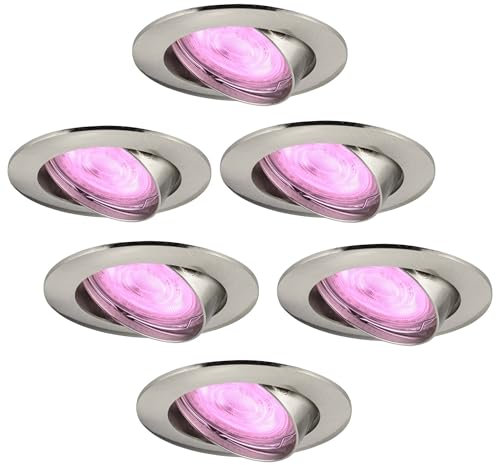 Ledvion - 6X SMART LED Einbaustrahler Amsterdam, Edelstahl, Dimmbar, Rund, RGBWW, 2 Jahre Garantie