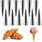 RNHDLY 12 Stück Cannoli Backform, Edelstahl Schillerlockenform, Schaumrollenformen Klein Formen Spiral-Croissant, Cream Horn Molds für Cannoli-Röhren Hörnchen