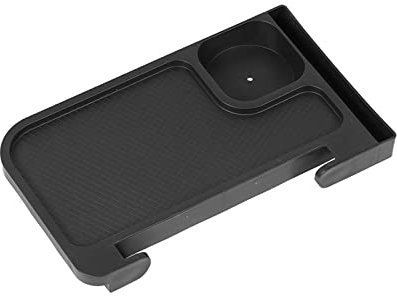 Qianly recliner Side Desk Cup Holder Drink Holder with Mobile Device Slot Snack Tray Camping Accessories for Garden Hiking Camping Lounge Chair, black