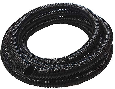 Black Corrugated PVC Flexible Garden Pond Hose & Ducting 40mm Internal Diameter (10 Metres)