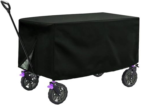 420D Oxford Cloth Waterproof Cover for Folding Garden Wagon Utility Wagon Cart (Black-54 x 22 x 24)