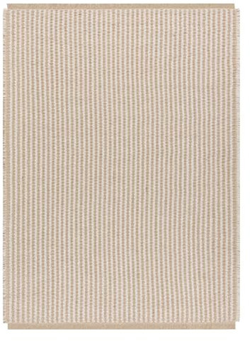 rugsx Teppich Jute Linien mit Fransen, Innen & Außen, für Schlafzimmer, Terrasse, Balkon Jute, flachgewebt, Creme/beige 80x150 cm