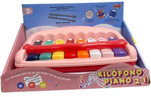 Xylophone Pieano Enfant 2 en 1 Rose