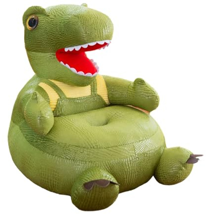 Fiauli Cartoon-Dinosaurier-Tiersofa, 2-in-1-Dinosaurier-Sofa für Kinder, umwandelbar in Liege mit abnehmbarem Sofabezug, niedlicher Dinosaurier-Form-Kleinkindstuhl, Kindercouch für Kinder, Mädchen