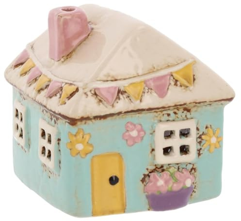 Shudehill Giftware Village Pottery Keramik-Teelichthalter Hübsches Garten-Blumenhaus Pastell-Kollektion (Mini Aqua)