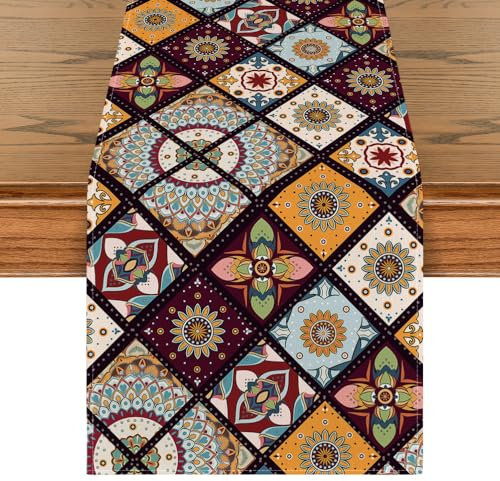 Artoid Mode Bunt Böhmen Paisley Boho Tischläufer, Saisonnal Küche Esstisch Dekoration Drinnen Urlaub Party Dekor 40x140 cm