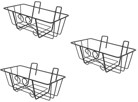 BESPORTBLE 3 Pezzi Portavasi Da Appendere Ringhiera Per Piante Portavasi in Ferro Rustico Espositore Per Piante