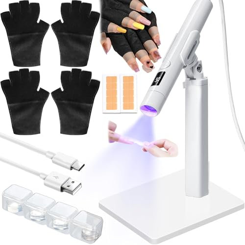 WDEC Lámpara Portátil De Secado De Esmalte De Uñas Sin Manos, Mini Lámpara De Uñas Ultravioleta Con Soporte De Cinturón, Secadora De Esmalte De Uñas Led Time, Lámpara Uñas Inalámbrica Viaje Portátil