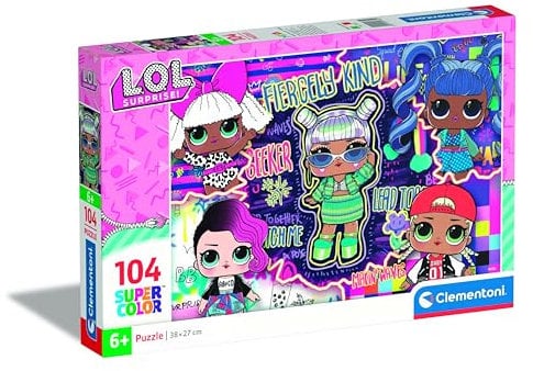 Clementoni L.O.L. Puzzle 104 Teile - Kinder Puzzle 37,9 x 26,9 cm für Kinder ab 6 Jahre - Geschicklichkeitsspiel von Clementoni 25785