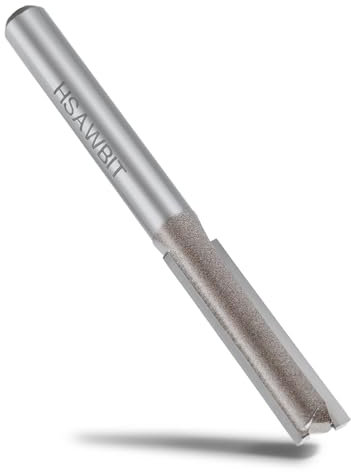 hsawbit Straight Single Flute Router Cutter - 1/4 Inch Shank, 7mm Cut Diameter & 30mm Cut Length, Flush Trim Router Bit for Woodworking