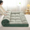 HUMAJORY Japanische Bodenmatratze, Dicke Futonmatratze, Isomatte, Faltbare Rollmatratze, Schlafsaalmatratze, Bodenliege, Kissenbett(Plaid Green,90x200cm)