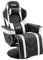 S*MAX Gaming Stuhl mit Fußstütze Höhenverstellbar Gaming Sessel hoher Rückenlehne Verstellbarer Rückenlehne Becherhalter Seitentasche Gamer Stühle für Erwachsene Schwarz Weiß X Large