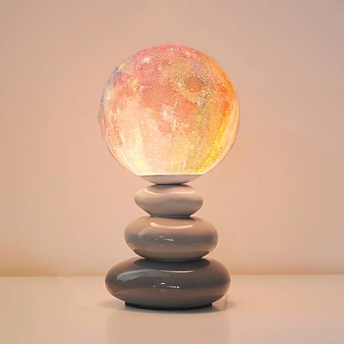 Jadssox Globus-Nachttischlampe, Planet-Nachtlicht, Kinderzimmer-Nachttischlampe, Keramik, Plug-in-Tischleuchten für Schlafzimmer, Büro, Bibliothek, Arbeitszimmer, Kinderzimmer-Dekorbeleuchtung