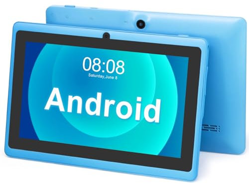 TopLuck Tablet 7 Zoll, Android Tablet, Dual Kameras, Wi-Fi, Bluetooth, Azurblau