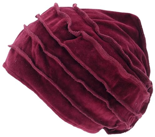 GURU SHOP Boho Samt Kappe, Samtmütze Ballon Mütze, weich | Unisex, weicher Samt, vielseitig tragbar, Overlock-Verarbeitung, ideal für verschiedene Anlässe.