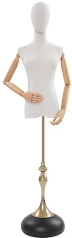 Schneiderpuppe Verstellbar Höhe Schaufensterpuppe Weiblich Kleiderpuppe Damen Kopf Büste Torso Nähpuppe Mannequin, Kleid Ausstellungsstand für Nähen in Boutiquen (Schwarz)