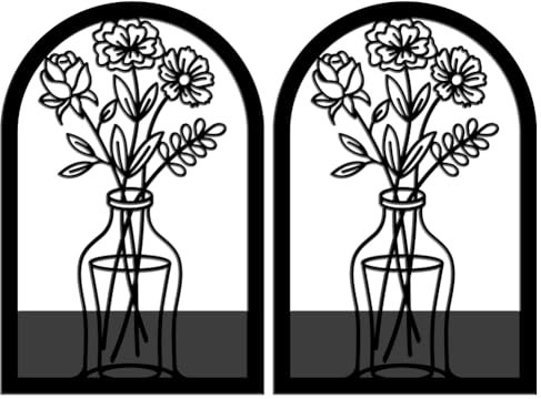 WADORN Serre Livres Décoratifs pour Étagères 1 Paire Serre Livres Antidérapants et Robustes en Métal à Motif Floral Noir en Forme de L pour Bibliothèque Maison Bureau