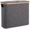 Woodluv Toilet Roll Paper Storage Holder, 25L Toilet Roll Storage Basket with Lid Cover, Toilet Roll Holder Storage Stand Organiser Free Standing Box Unit Organizer for Bathroom, Grey