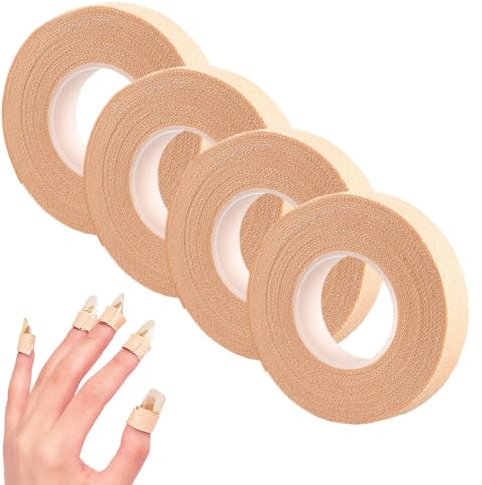 Self Adhesive Wrap Tape,4pcs 5mX1cm Skin Color Cohesive Bandage Wrap Self Adhesive Surgical Bandage for Securing a Variety of Catheters, Finger Tape for Thumb Protection, Splinting, Wrist Support
