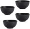 GZTFPQ Set of 4 Unbreakable Cereal Bowls,Lightweight Plastic Bowls Reusable Camping Bowl for Breakfast, Rice, Noodle, Salad, Fruit, Soup, Snack, Dishwasher & Microwave Safe (Black)