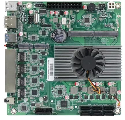 6-Bay NAS Motherboard ITX,N150, 6X SATA3.0, Dual M.2 NVMe, 4X 2.5G Ethernet, PCIe x1 Slot, DDR5, Low Power Firewall/Server Board,Barebone