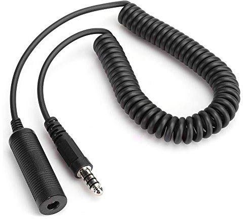 POENVFPO U-92AU zu U-174/U Militärhubschrauber-Kopfhörer-Verlängerungskabel für Bowman Headsets, Original Coiling Typ Plug Cord für Piloten und Flugbalken