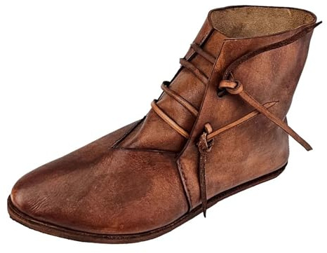 Generisch 2025 Stivaletti Medievali Uomo Slip On Casual Tacco Basso Confortevole Calzature Per Tutti i Giorni Scarpe Da Uomo Nero Daran, Marrone, 42 1/3 EU