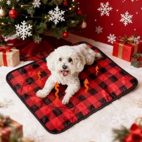 HuaCommerce Selbstheizende Decke für Hunde & Katzen, 40x50 cm Haustier Wärmematte für den Winter mit Rutschfester Oberfläche, Waschbare selbstwärmende Haustierdecke