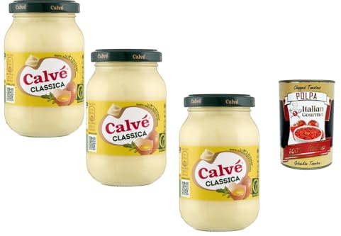 Italian Gourmet Calvé Italian Gourmet Maionese Classica Mayonnaise cremige | Ohne Palmöl, vegetarisch; salsa densa per panini, fritti, insalate e, Gesamtnettogewicht 675 ml + Kostenlos Polpa 400g