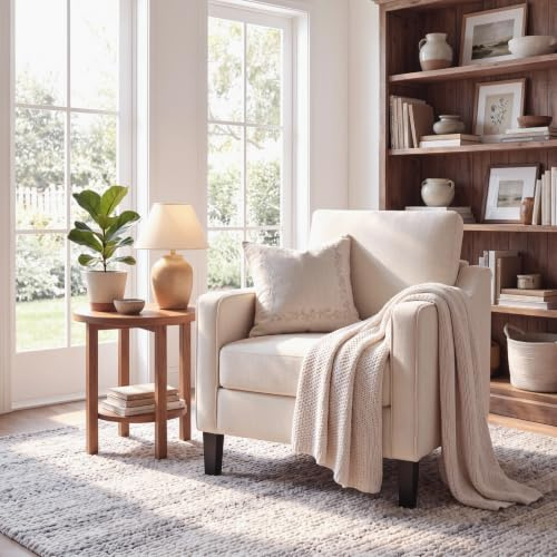 Clevich Sessel Gepolstert, Loungesessel aus Chenille, Akzentstuhl, 1pc