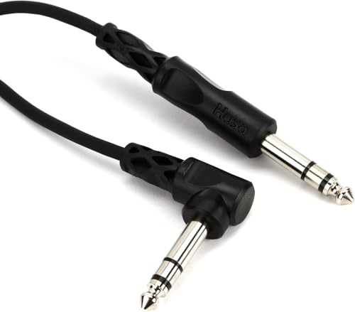 Hosa CSS-103R, Balanced Interconnect, 1/4 in TRS to Right-angle 1/4 in TRS, 3 ft