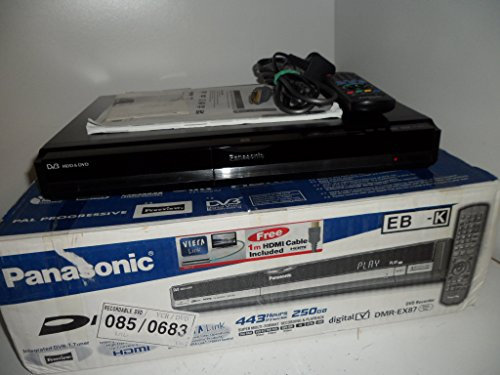 Panasonic DMR-EX87-250gb Hard Drive DVD Recorder - With 1080P Up-Conversion & Freeview - Black