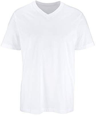 H.I.S Herren T-Shirt mit V-Ausschnitt im 3er Pack in weiß, aus Reiner Baumwolle